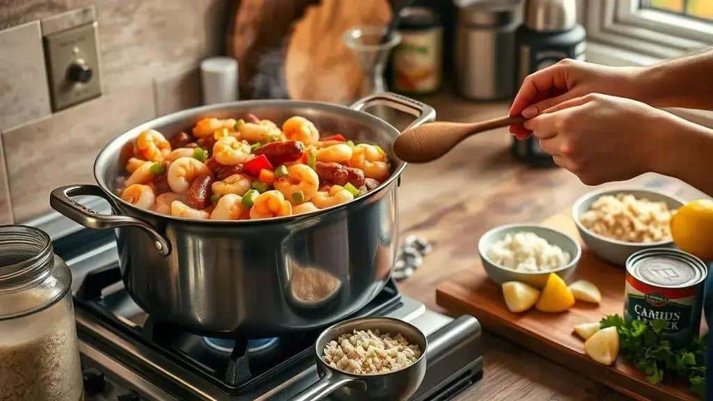 Como preparar jambalaya de camarão passo a passo