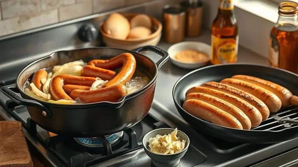 Como preparar linguiças cozidas na cerveja (passo a passo)