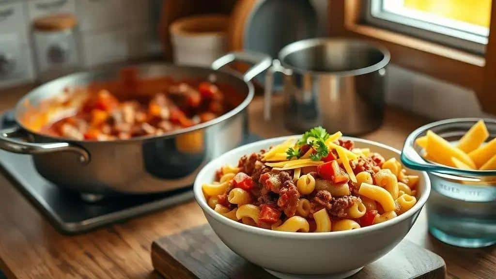 Como preparar Macarrão com Carne e Tomate Midwest goulash passo a passo