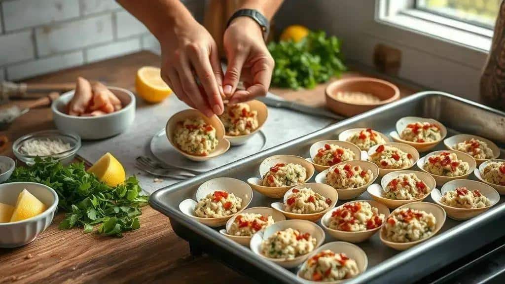 Como preparar mariscos recheados passo a passo