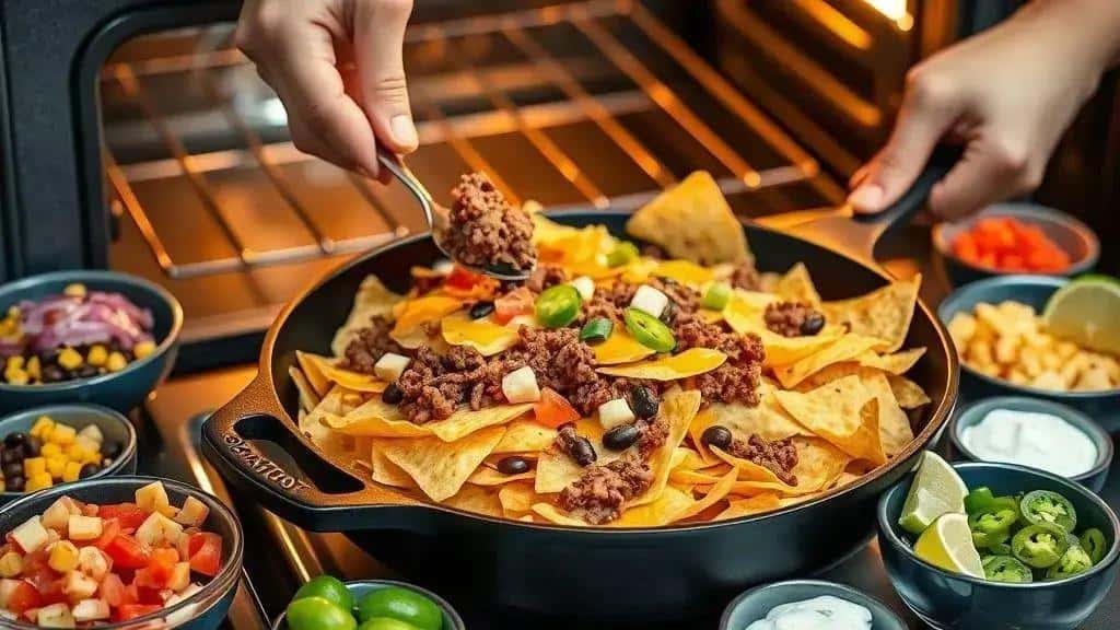 Como preparar Nachos recheados com carne e queijo Texas e sudoeste Como preparar Nachos recheados com carne e queijo Texas e sudoeste