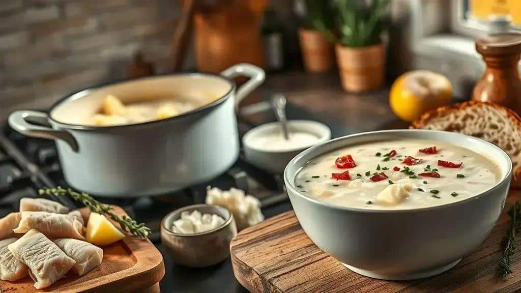 Como preparar New England fish chowder passo a passo