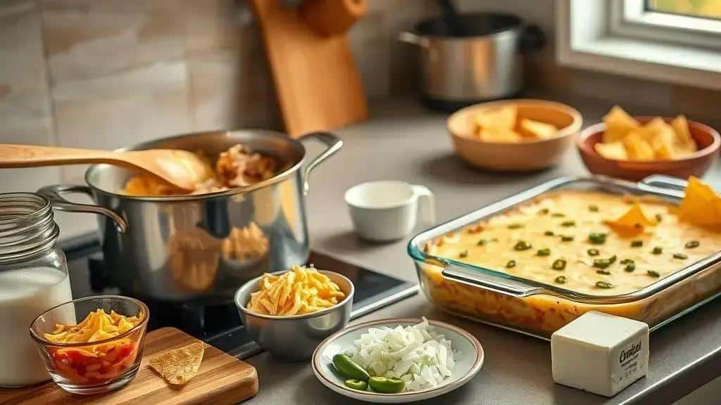 Como preparar o Chicken Queso Dip passo a passo