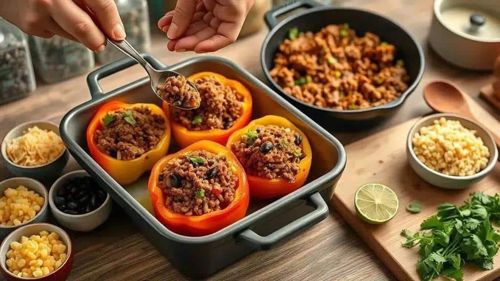 Como preparar pimentões recheados Texas e Sudoeste passo a passo