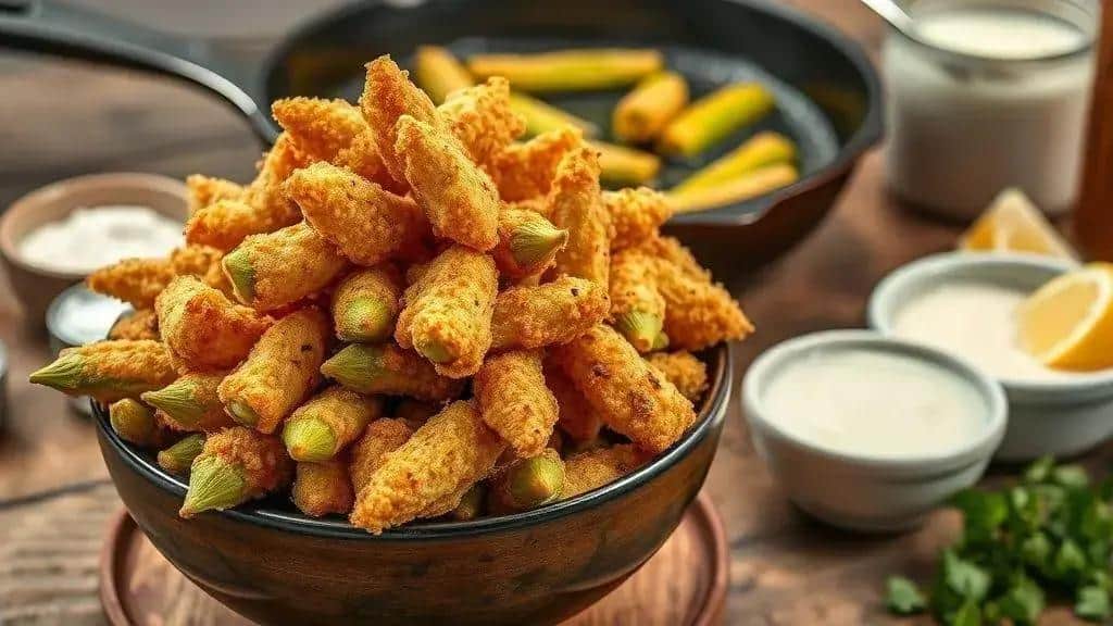 Como preparar Quiabo Frito Crocante Cajun passo a passo