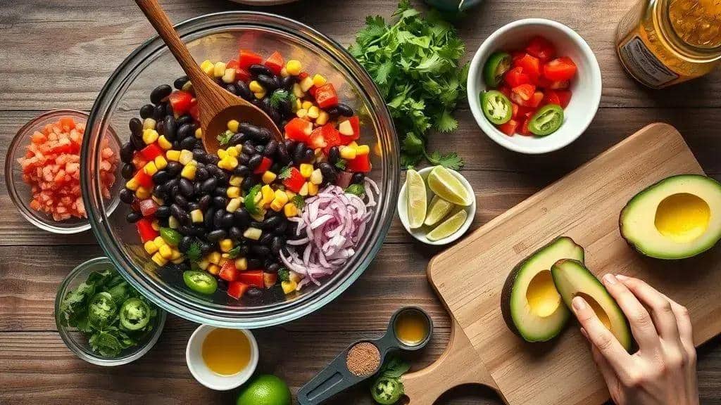 Como preparar Salada de Feijão Preto com Milho Texas passo a passo