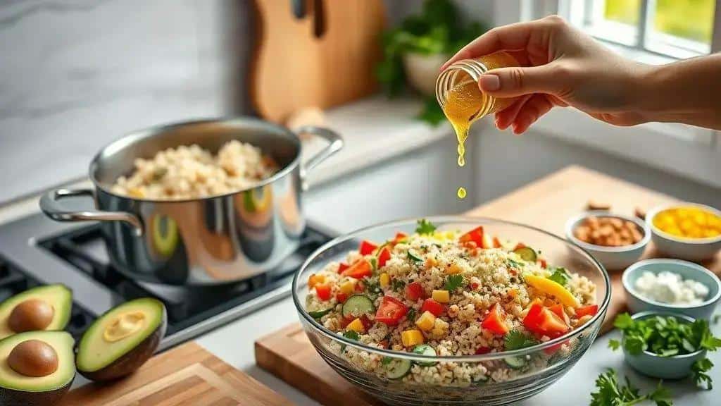 Como preparar Salada de Quinoa passo a passo