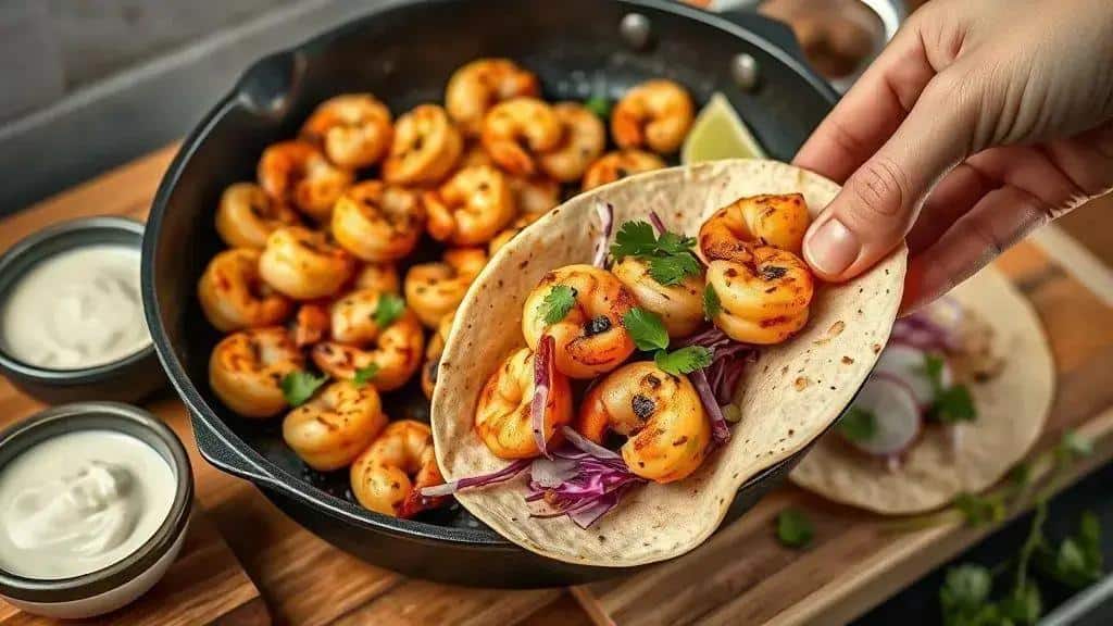 Como preparar Tacos de Camarão Cajun passo a passo