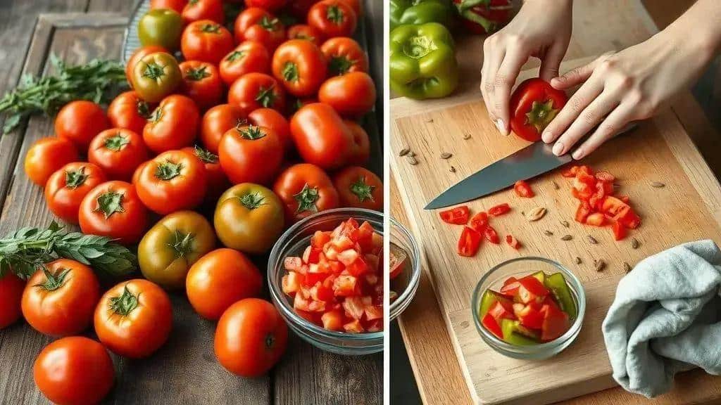 Dicas para escolher e cortar tomates e pimentões