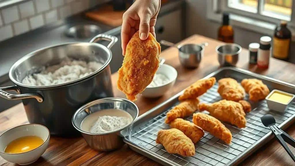 Dicas profissionais para empanar e fritar com crocância