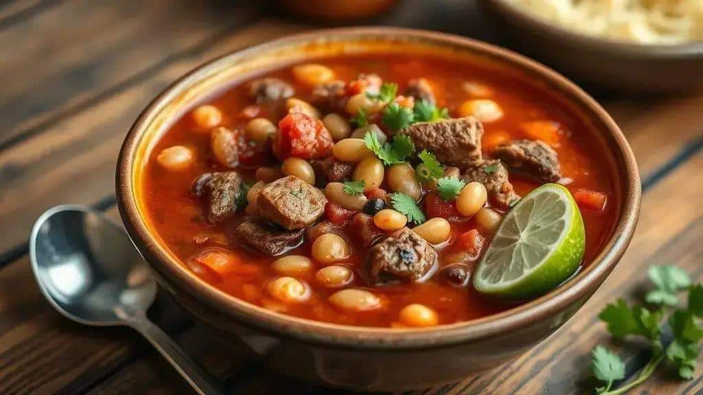 Ensopado de Carne com Feijão Midwest chili