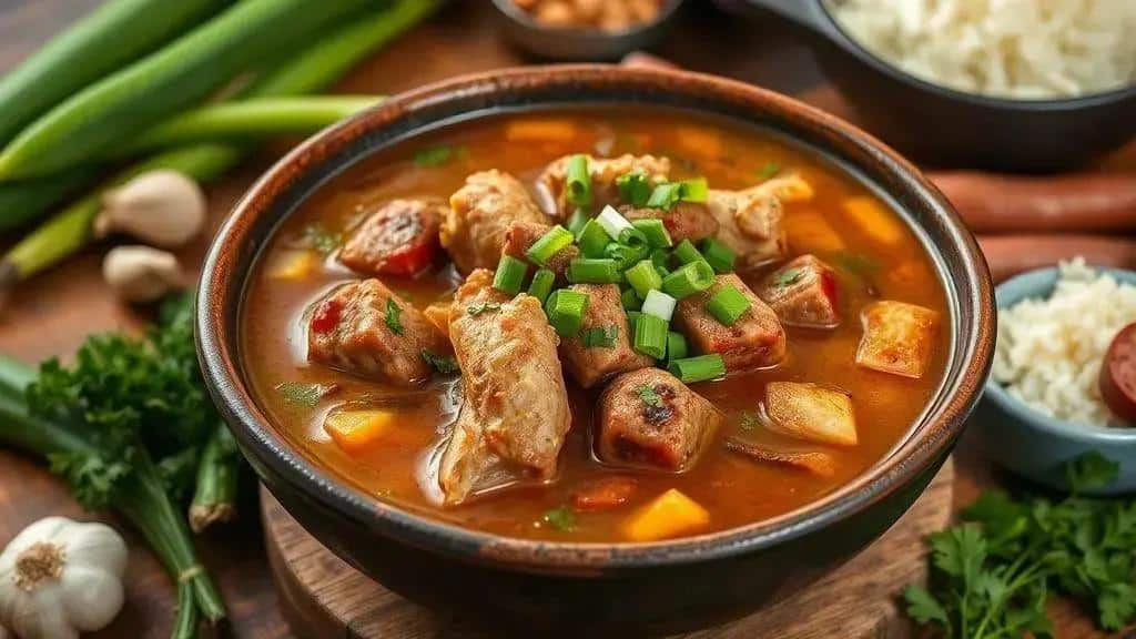 Ensopado de Frango e Linguiça Cajun & Creole gumbo
