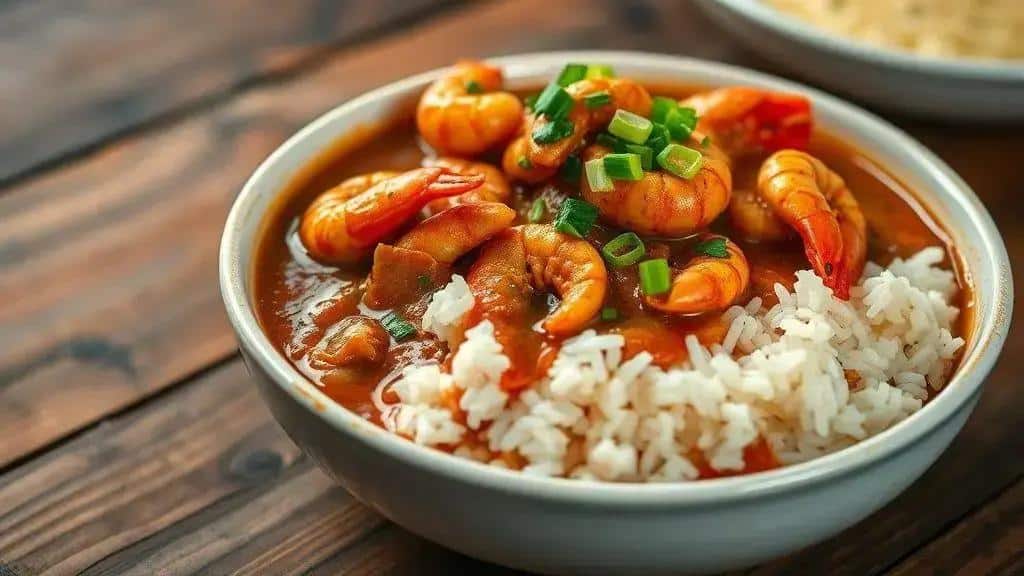 Ensopado de Lagostins ao Estilo Creole Cajun & Creole crawfish etouffee