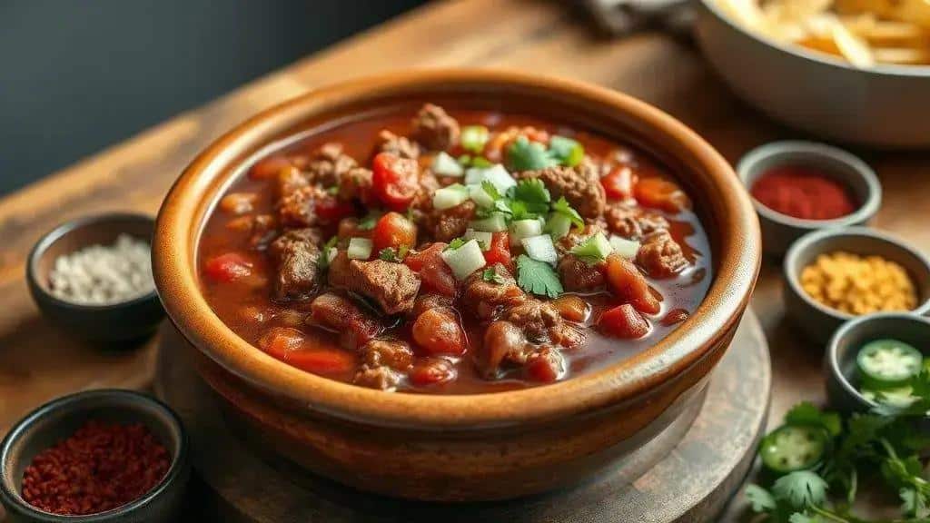 Ensopado Picante de Carne Texas e Sudoeste chili con carne