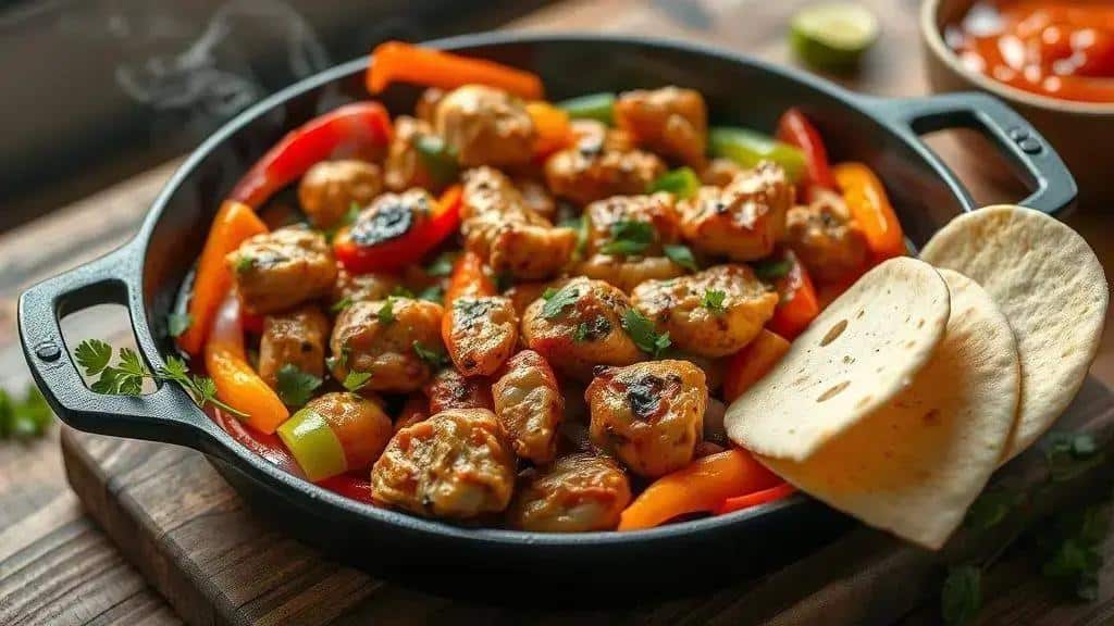Fajitas de Frango com Legumes Texas e Sudoeste chicken fajitas