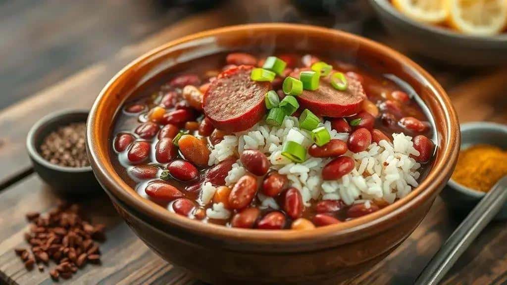 Feijão Vermelho com Arroz à Moda Creole Cajun & Creole red beans and rice