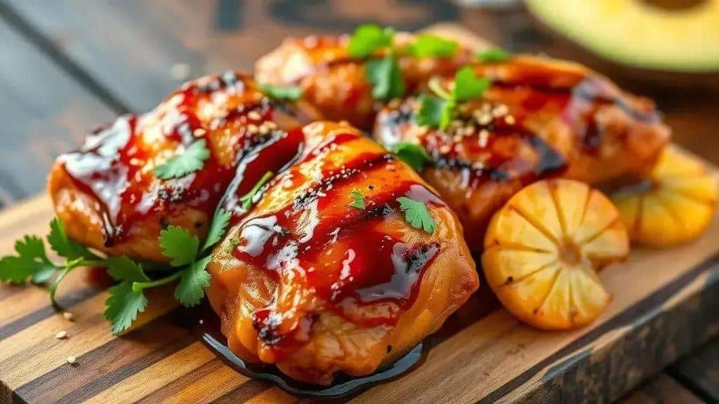 Frango Grelhado com Molho Doce e Abacaxi Costa Oeste hawaiian bbq chicken