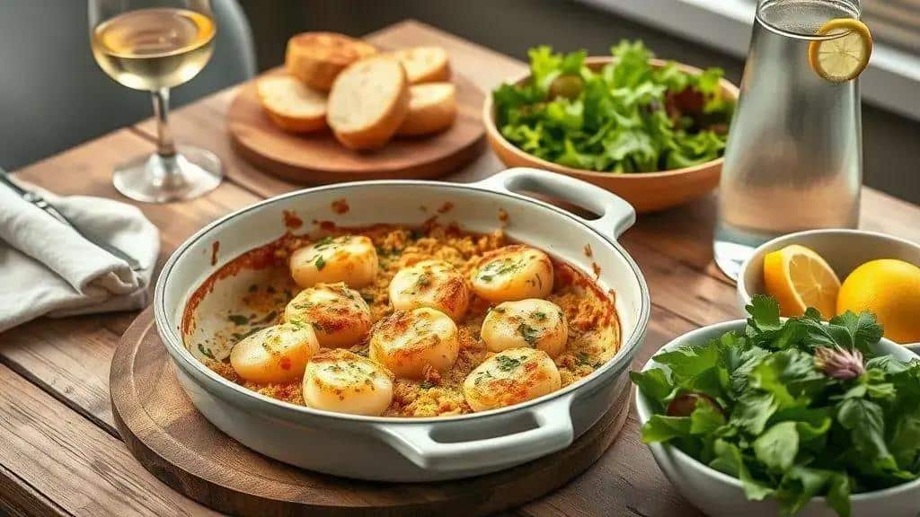 Harmonização e acompanhamentos ideais para scallop bake