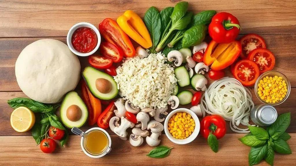 Ingredientes da pizza California Veggie Pizza