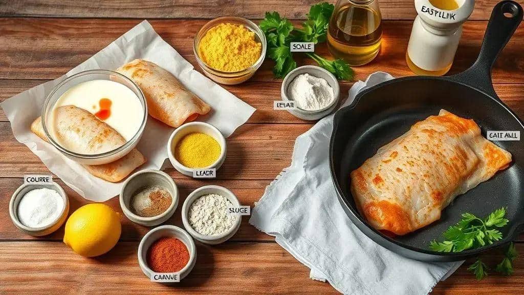 Ingredientes da receita bagre frito do sul