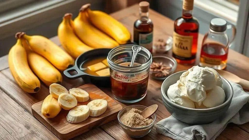Ingredientes da receita Bananas Foster
