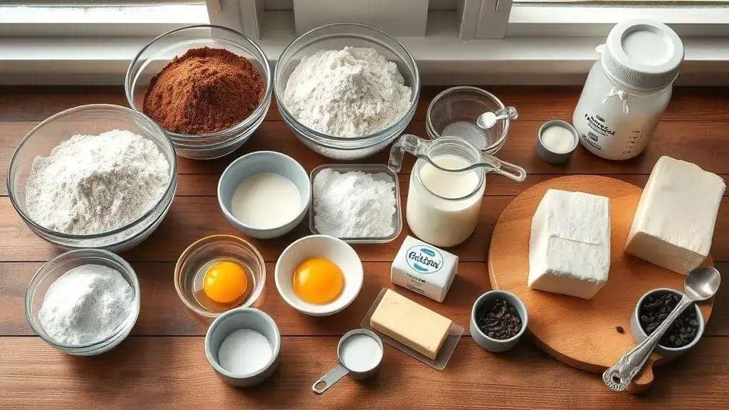 Ingredientes da receita biscoitos recheados de chocolate New England whoopie pies