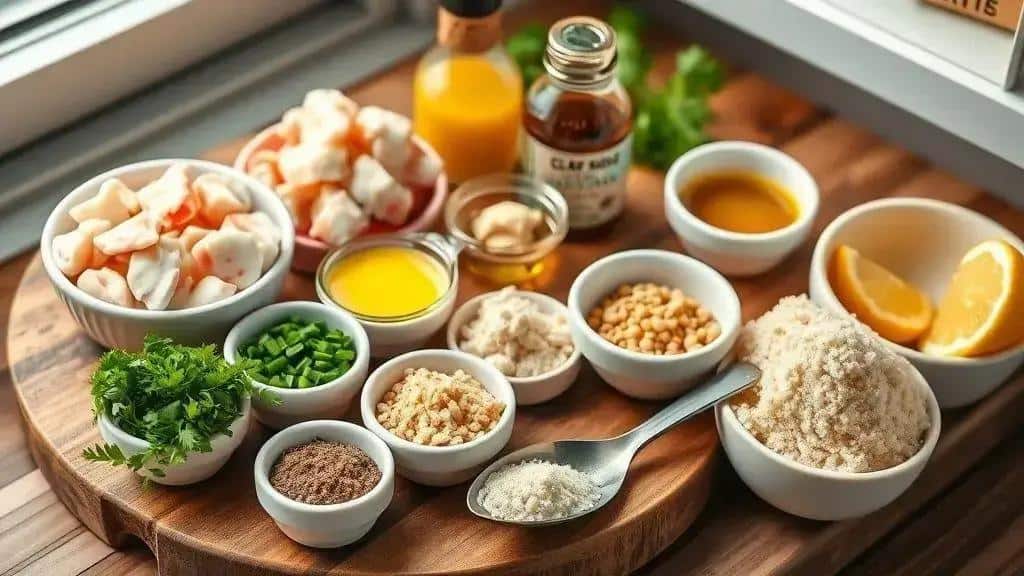 Ingredientes da receita: bolinhos de caranguejo New England