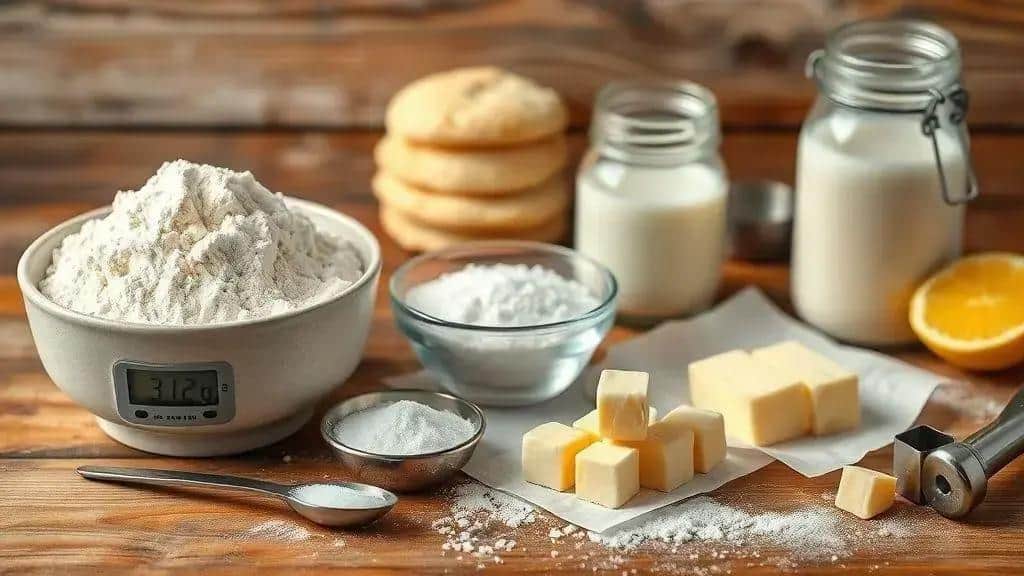 Ingredientes da receita buttermilk biscuits