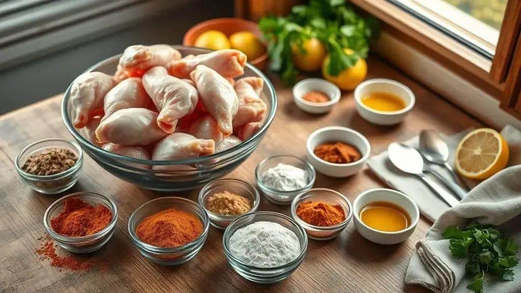 Ingredientes da receita Cajun Chicken Wings