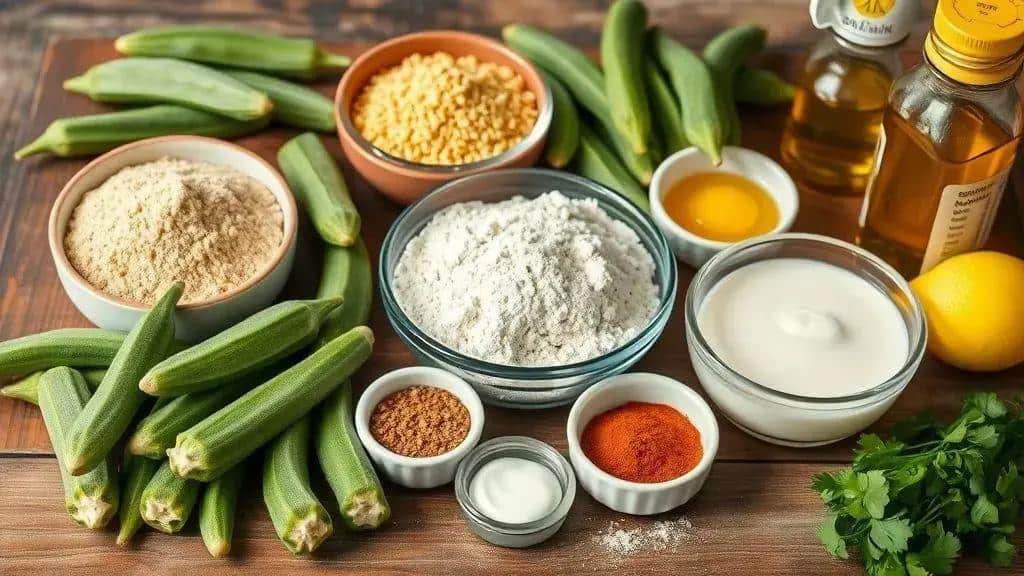 Ingredientes da receita Cajun Fried Okra