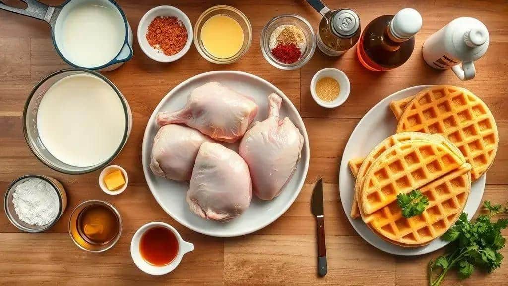 Ingredientes da receita Chicken and Waffles