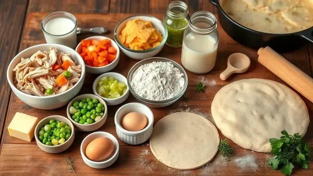 Ingredientes da receita Chicken Pot Pie