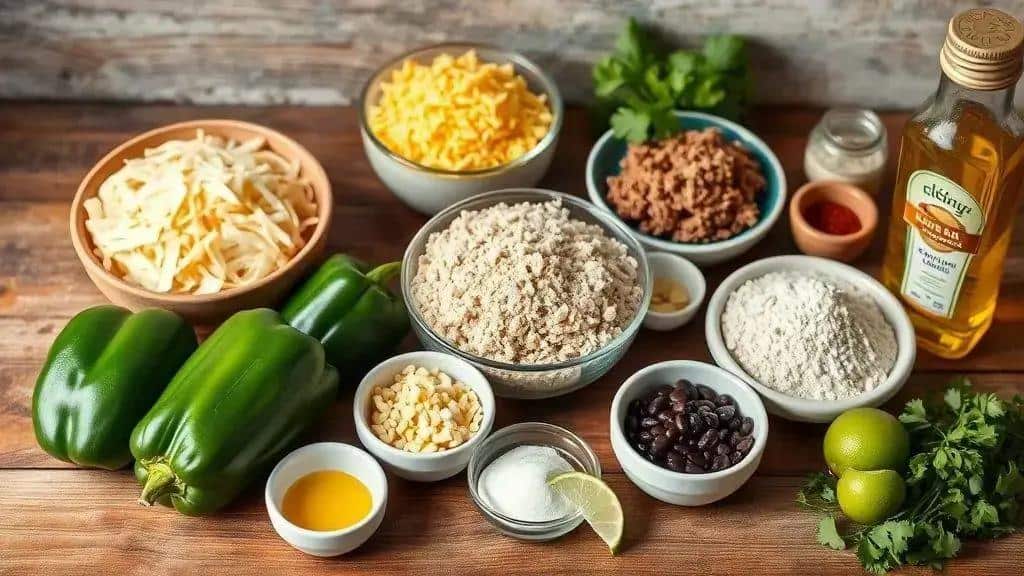 Ingredientes da receita Chile Relleno
