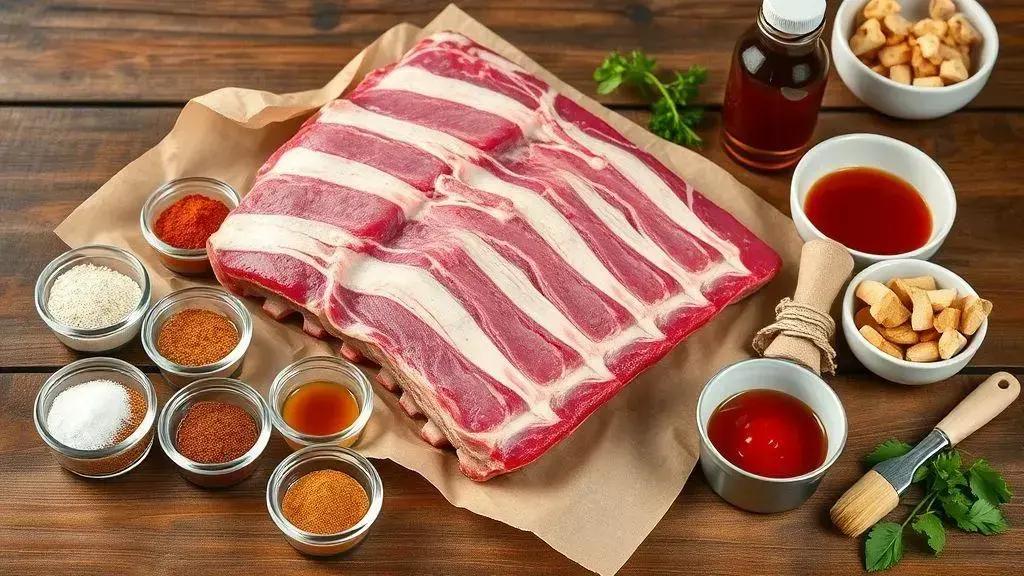 Ingredientes da receita costelinhas com molho barbecue