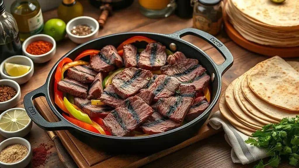 Ingredientes da receita fajitas de carne grelhada Ingredientes da receita fajitas de carne grelhada