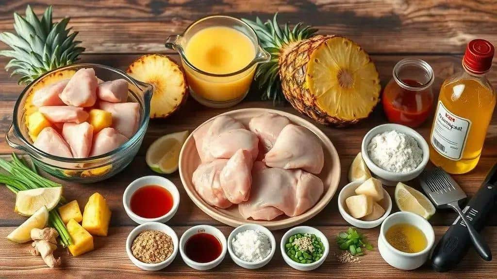 Ingredientes da receita Hawaiian BBQ Chicken Ingredientes da receita Hawaiian BBQ Chicken