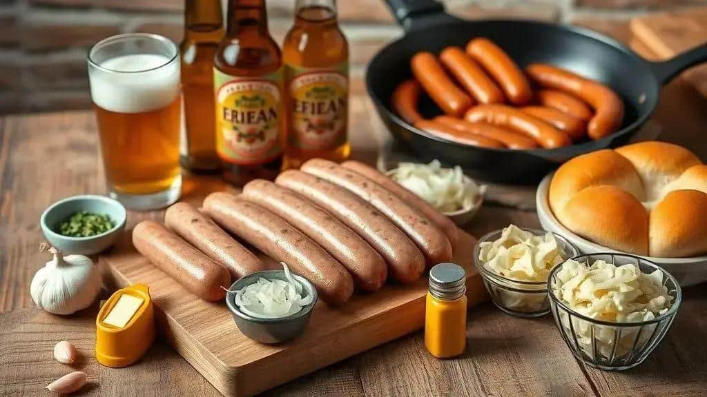 Ingredientes da receita Midwest beer brats