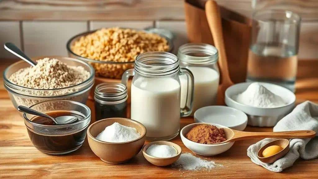 Ingredientes da receita Pão integral de vapor New England (brown bread)