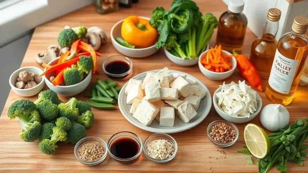 Ingredientes da receita Refogado de Tofu com Legumes Asiáticos Costa Oeste Ingredientes da receita Refogado de Tofu com Legumes Asiáticos Costa Oeste