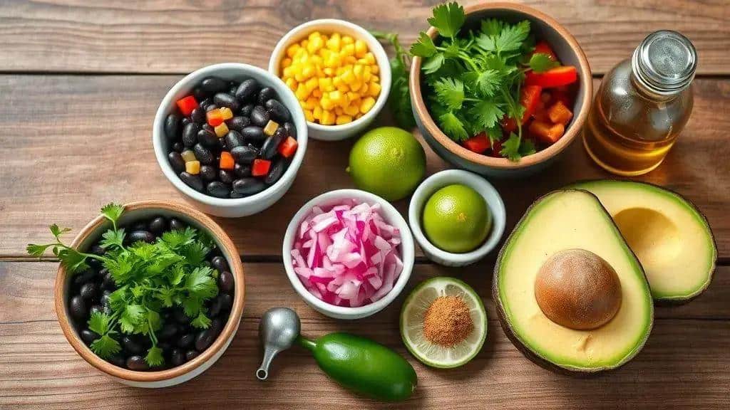 Ingredientes da receita Salada de Feijão Preto com Milho Texas