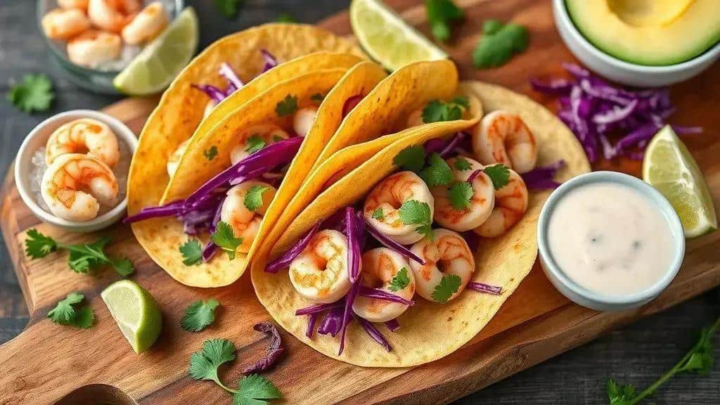 Ingredientes da receita Tacos de Camarão Californianos