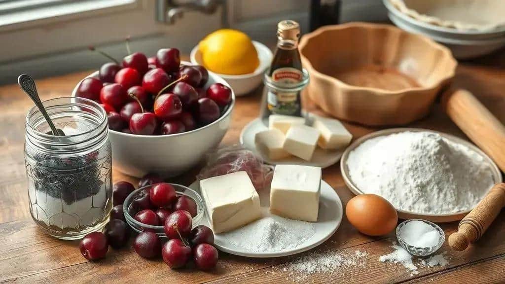 Ingredientes da torta de cereja Midwest