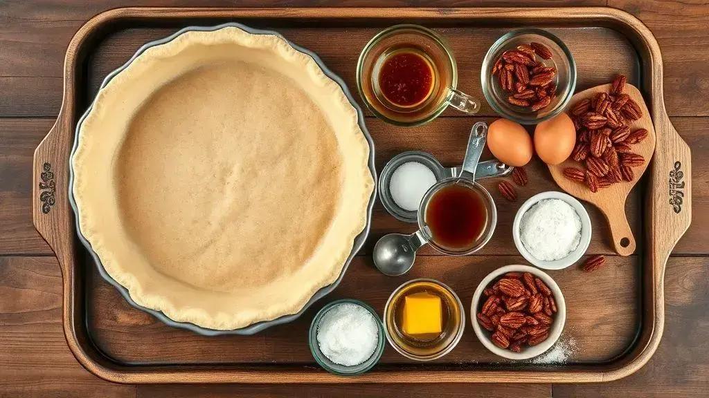 Ingredientes da torta de noz-pecã