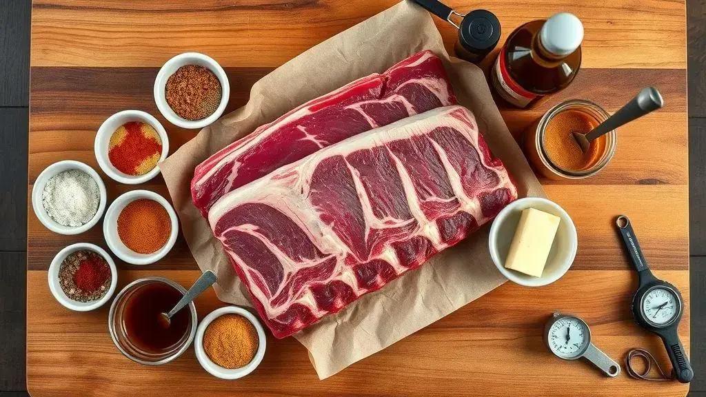 Ingredientes das costelas grelhadas com molho barbecue Texas Ingredientes das costelas grelhadas com molho barbecue Texas