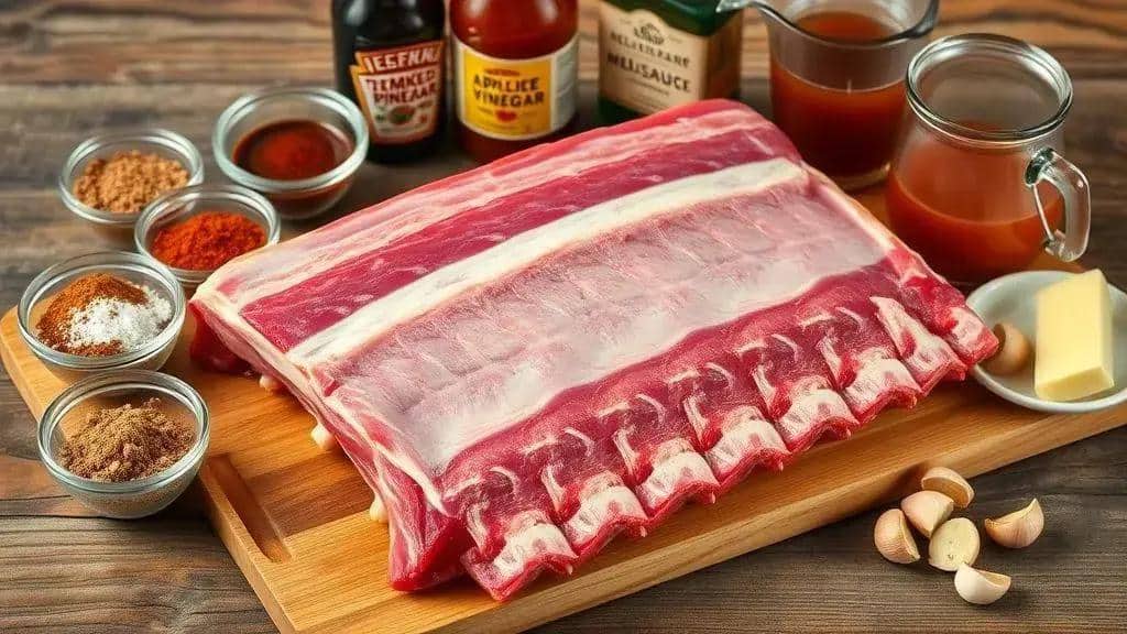 Ingredientes das costelinhas com molho barbecue Midwest bbq ribs