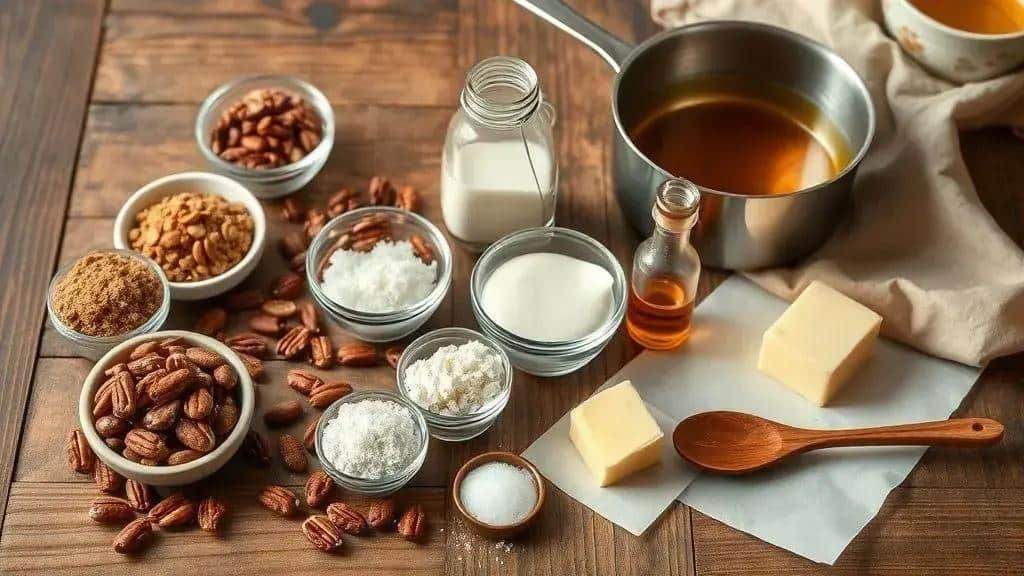 Ingredientes das pralines de nozes