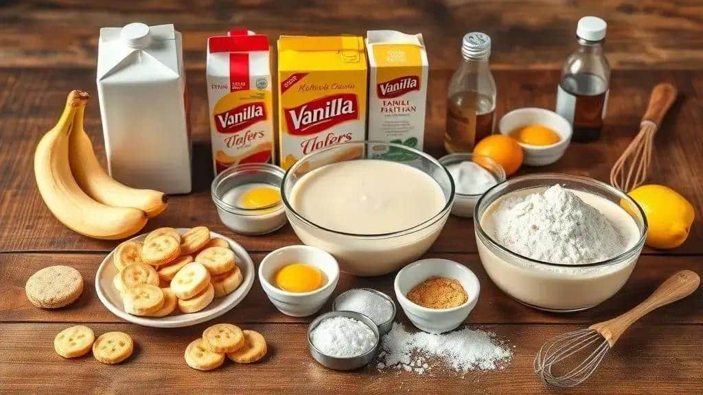 Ingredientes do banana pudding caseiro