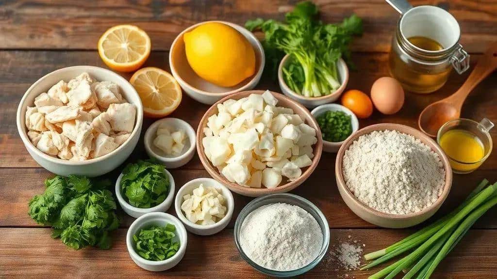 Ingredientes do bolinho de bacalhau New England