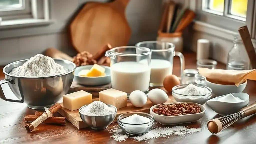 Ingredientes do bolo colorido do Mardi Gras (King Cake)