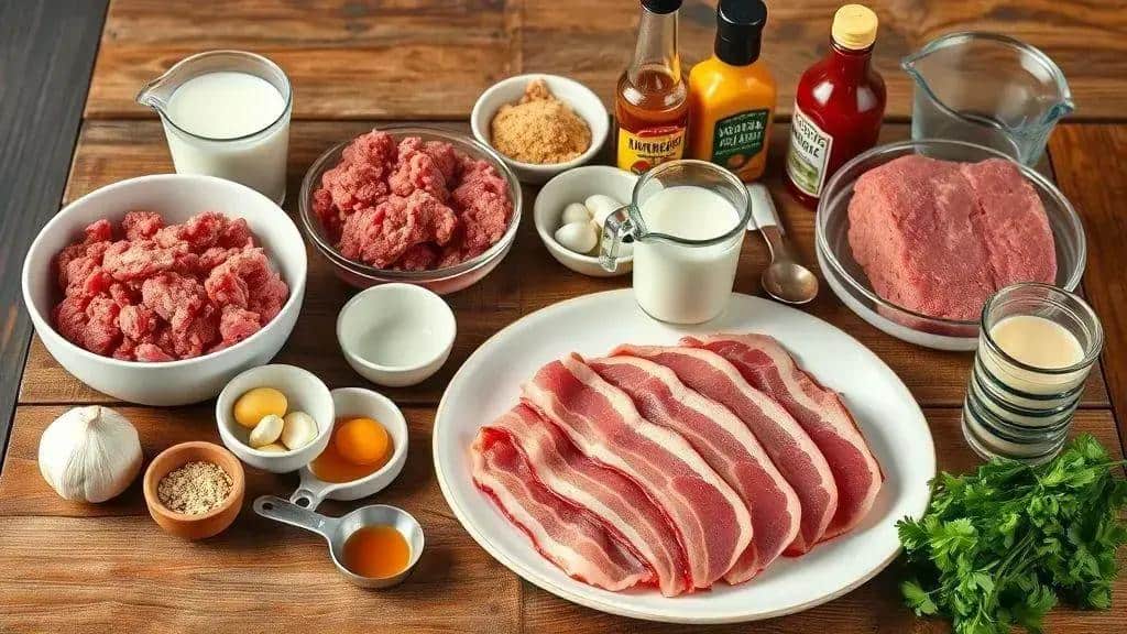 Ingredientes do bolo de carne Southern Meatloaf